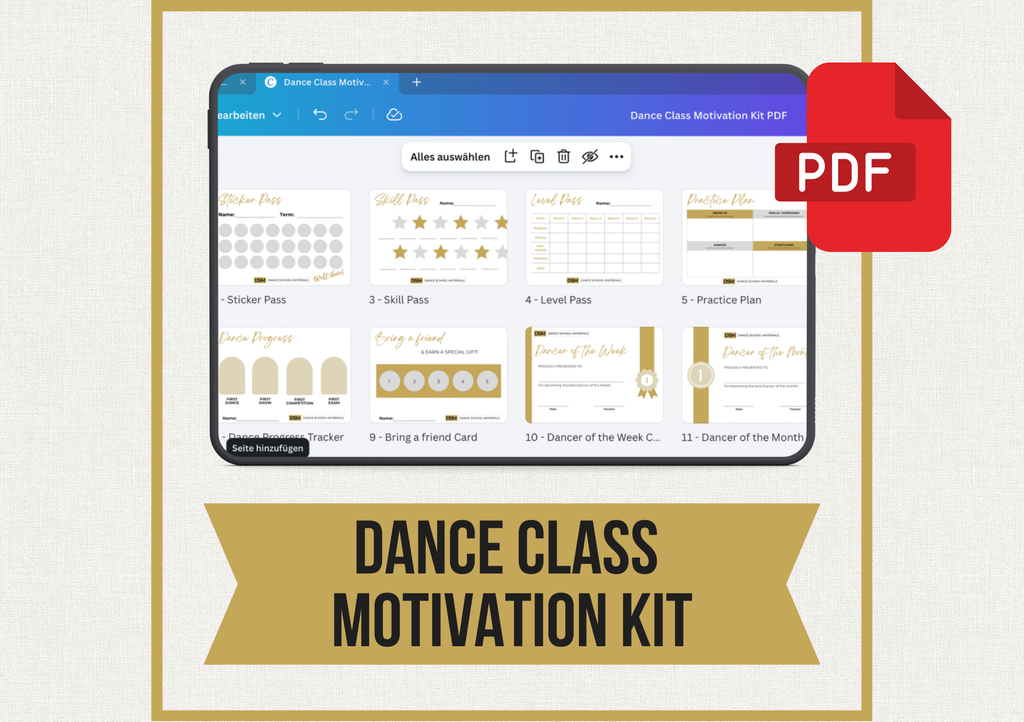 Dance Class Motivation Kit – Editable Templates for Dance Teachers and Studios