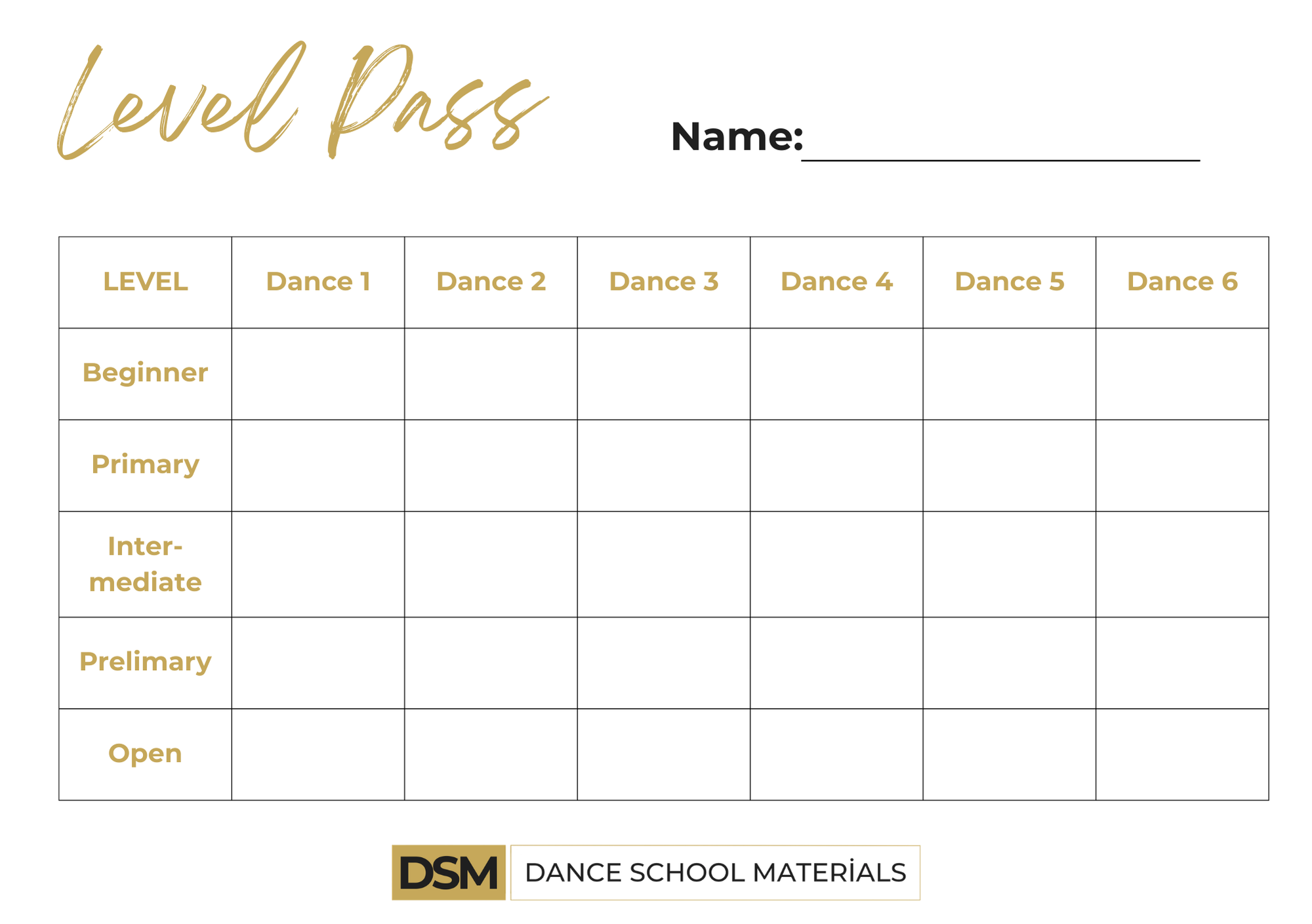 Dance Class Motivation Kit – Printable Templates for Dance Teachers and Studios