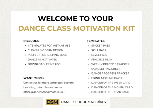 Dance Class Motivation Kit – Printable Templates for Dance Teachers and Studios